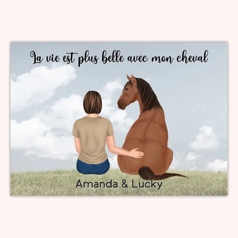 Affiche Personnalisée - Femme et Cheval