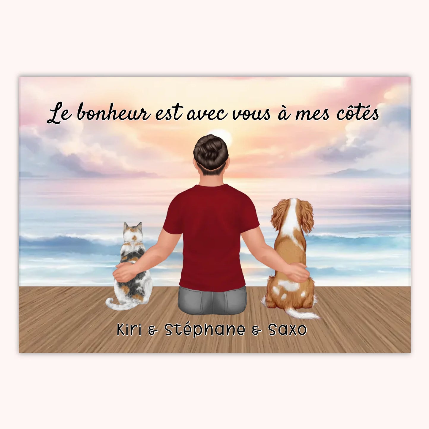 Affiche Personnalisée - Homme et Animaux