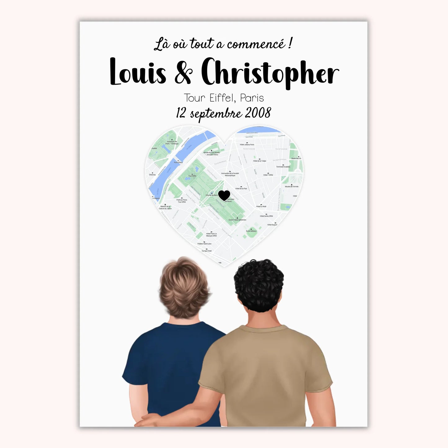 Affiche Personnalisée - Couple Gay Lieu Première Rencontre