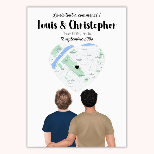 Affiche Personnalisée - Couple Gay Lieu Première Rencontre