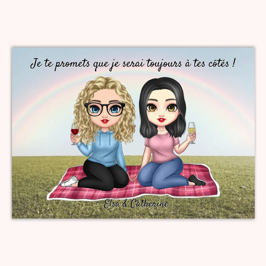 Affiche Personnalisée - Meilleures Amies Chibi