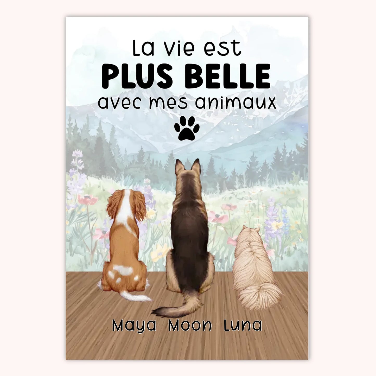 Affiche Personnalisée - Animaux Chat Chien Lapin