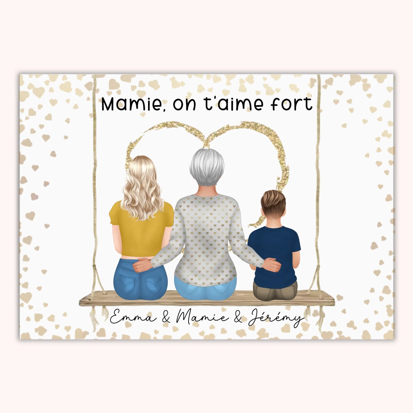 Affiche Personnalisée - Mamie et Petits-enfants