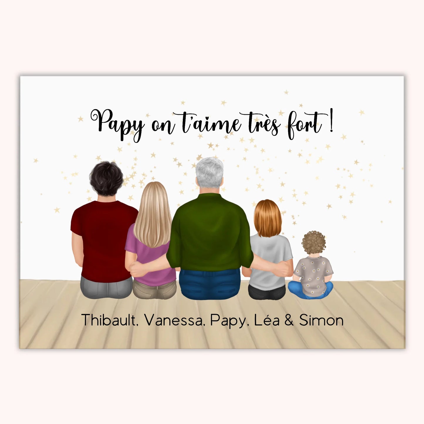 Affiche Personnalisée - Papy et petits-enfants