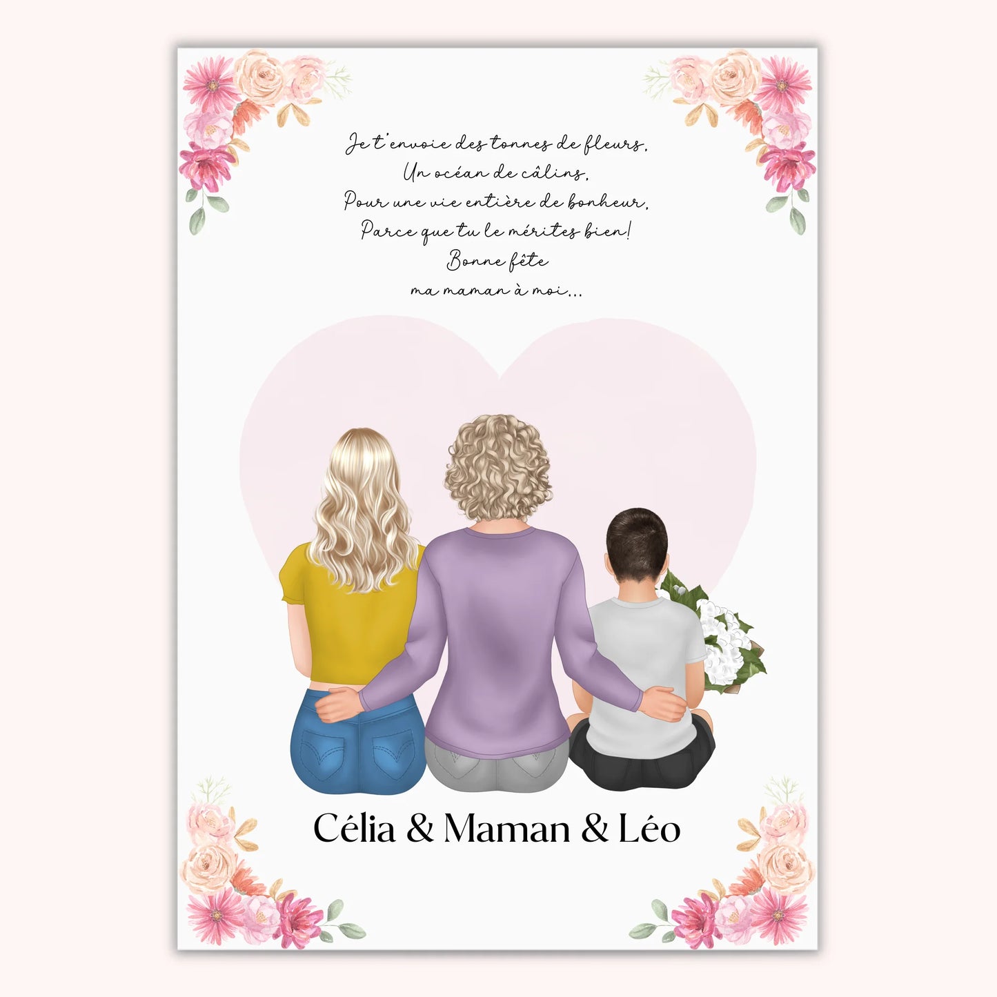 Affiche Personnalisée - Maman et enfants