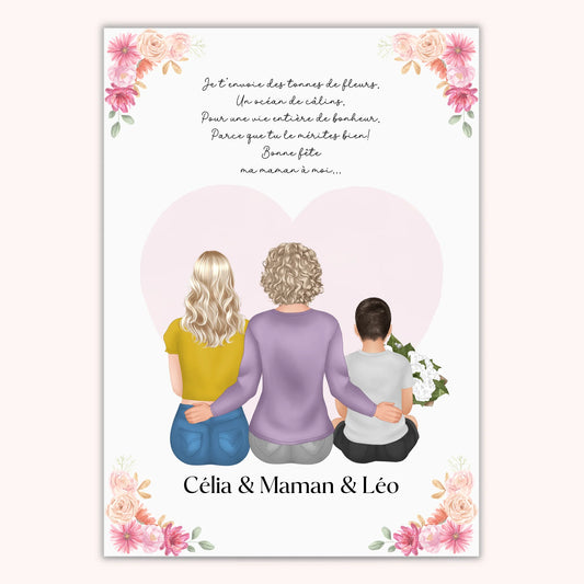 Affiche Personnalisée - Maman et enfants