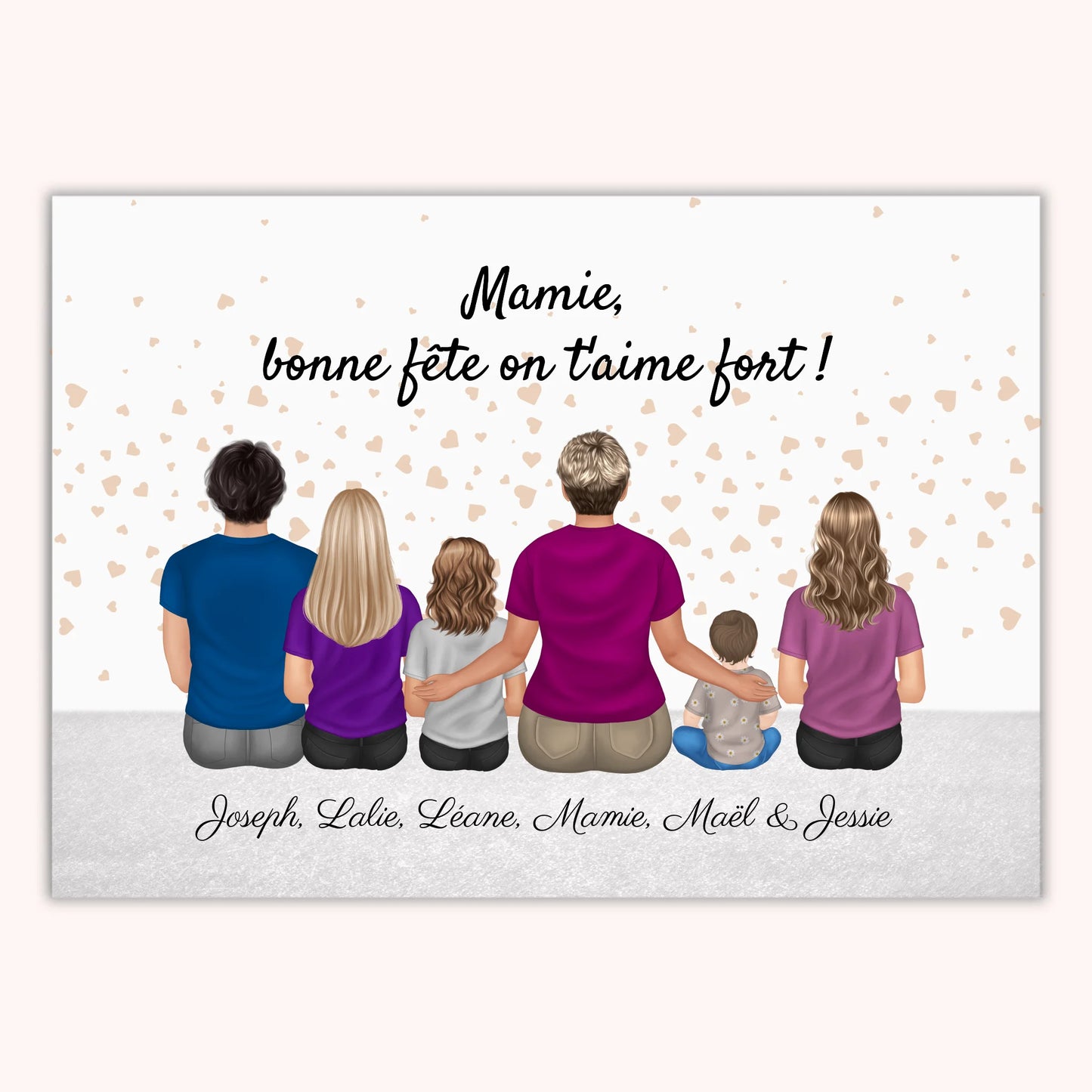Affiche Personnalisée - Grand-mère et petits-enfants