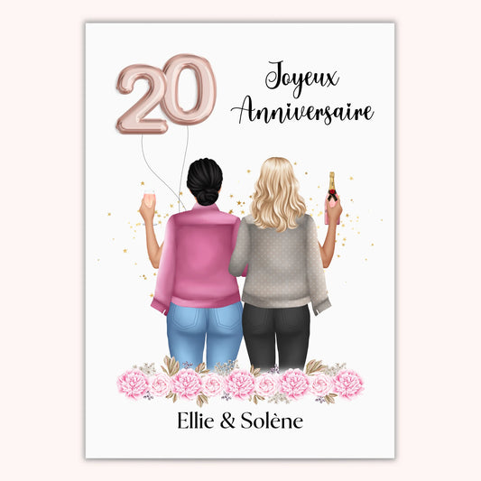 Affiche Personnalisée - Anniversaire Meilleure Amie
