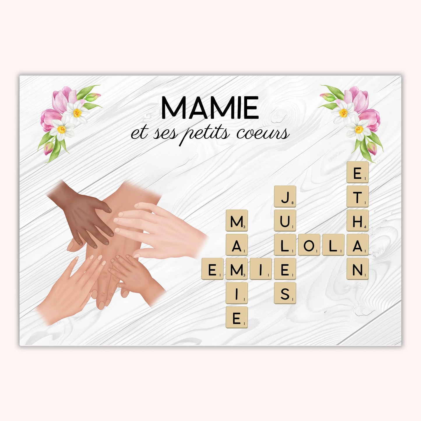 Affiche Personnalisée - Mamie et ses petits-enfants