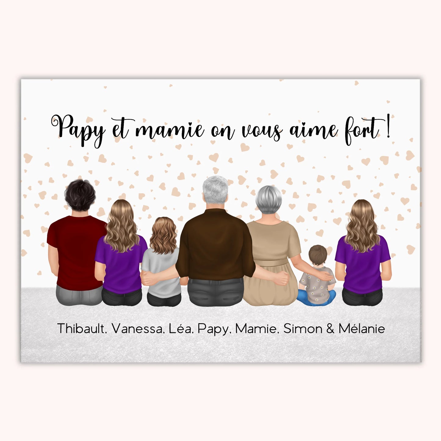 Affiche Personnalisée - Papy, Mamie et petits-enfants