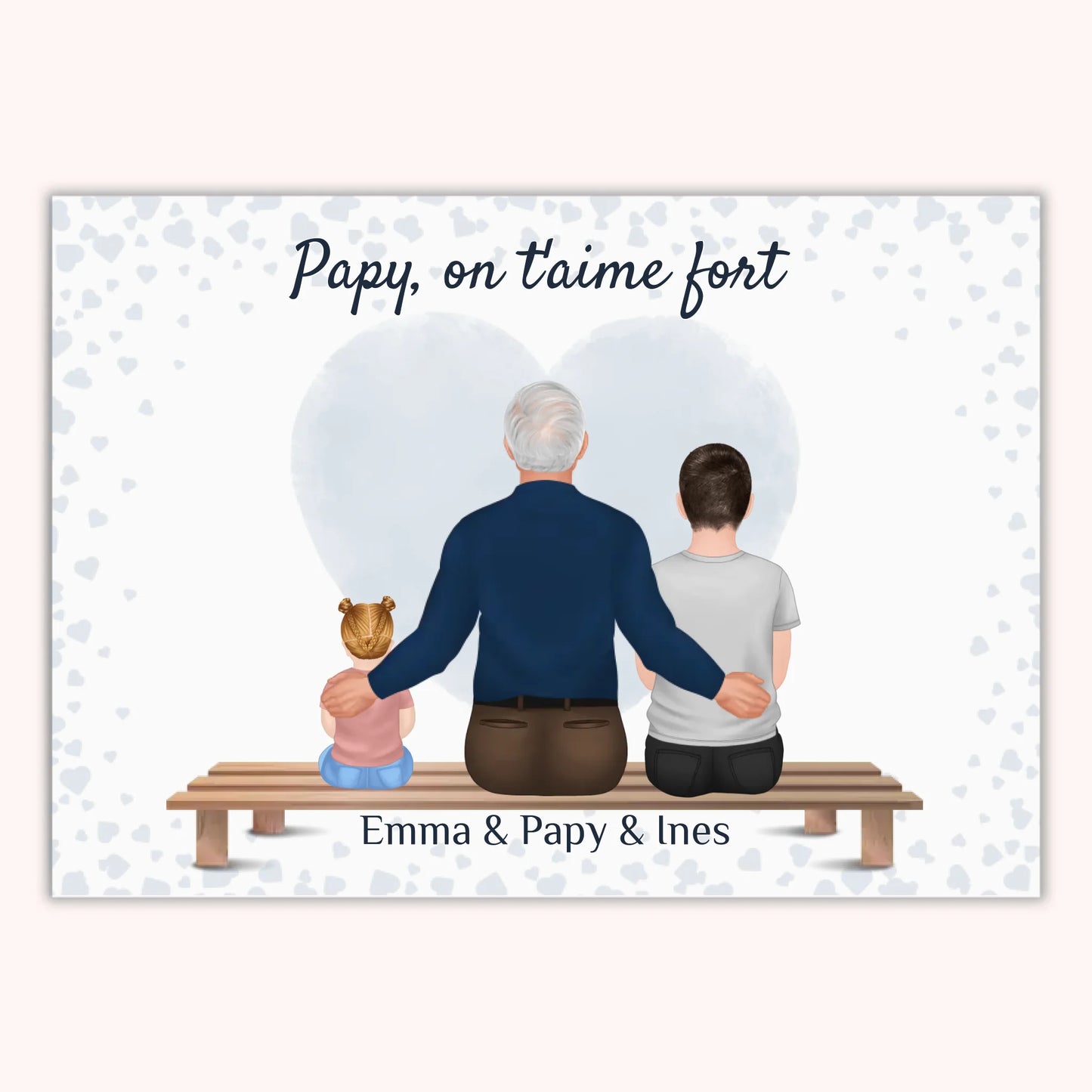 Affiche Personnalisée - Papy et Petits-Enfants