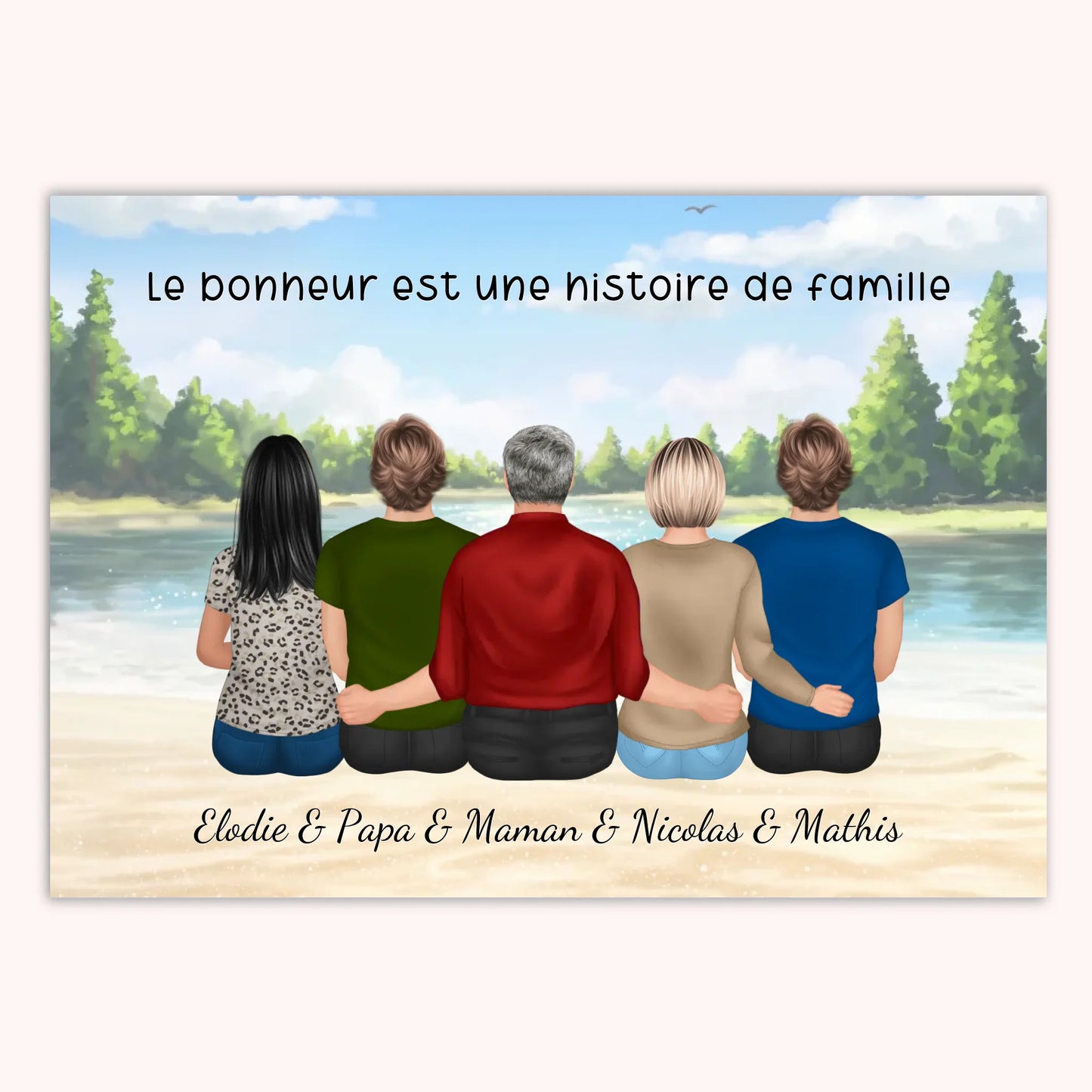 Affiche Personnalisée - Famille Parents et Enfants