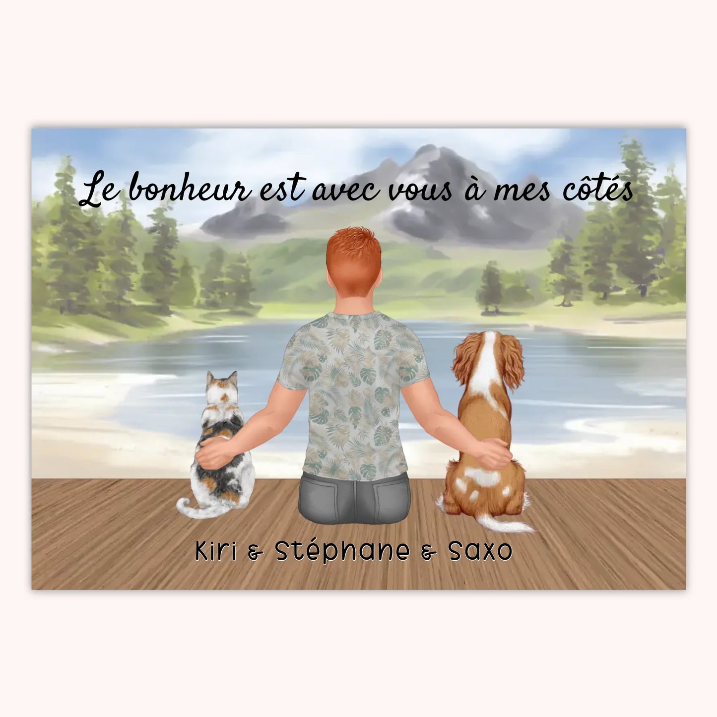 Affiche Personnalisée - Homme et Animaux