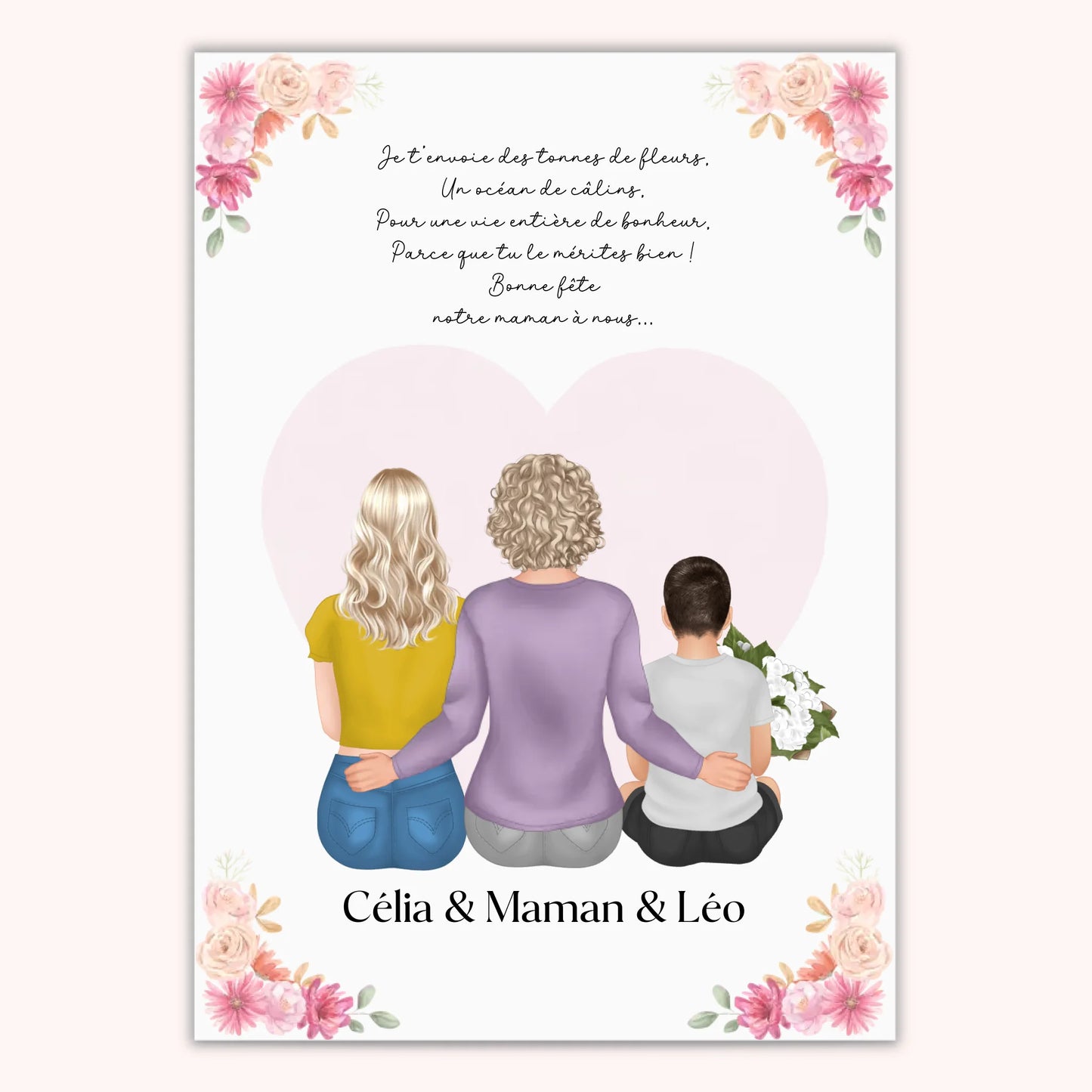 Affiche Personnalisée - Maman et enfants