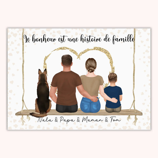 Affiche Personnalisée - Papa et Enfants - Fête des pères