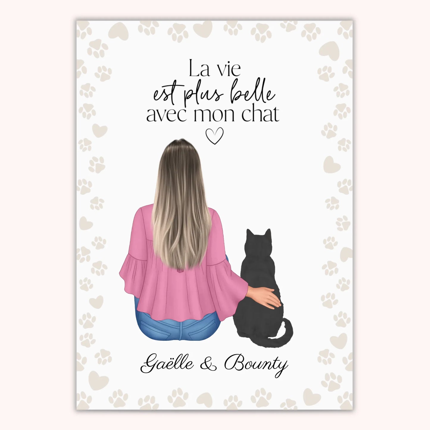 Affiche Personnalisée - Femme et Chat