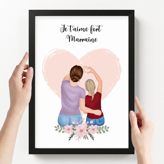 affiche personnalisé portrait avec cadre loofie