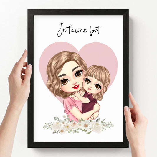 affiche personnalisé portrait avec cadre loofie