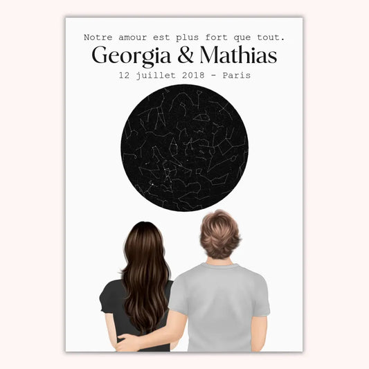 Affiche Personnalisée - Couple Constellation