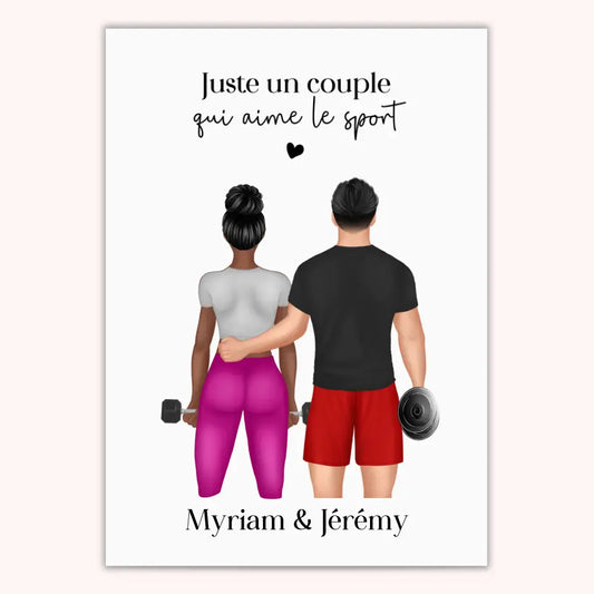 Affiche Personnalisée - Couple Musculation