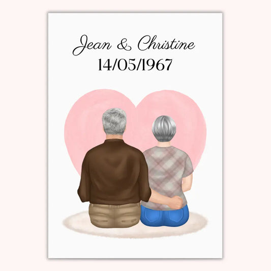 Affiche Personnalisée - Couple Papy & Mamie