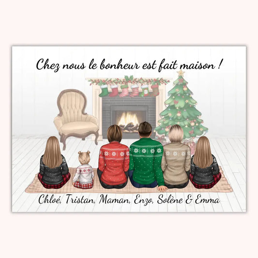 Affiche Personnalisée - Maman et Enfants Noël