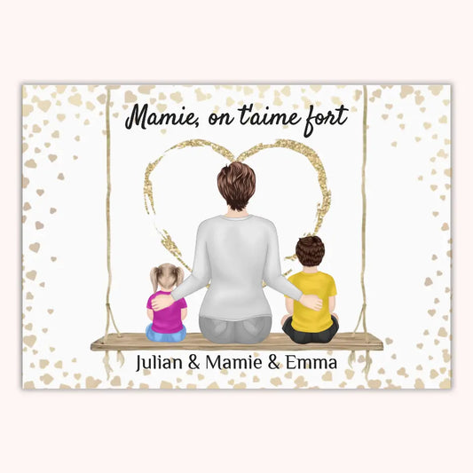 Affiche Personnalisée - Mamie et Petits-enfants