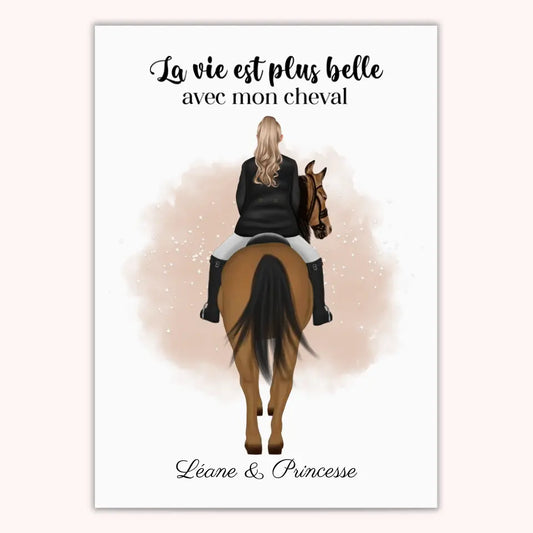 Affiche Personnalisée - Cavalière et son cheval