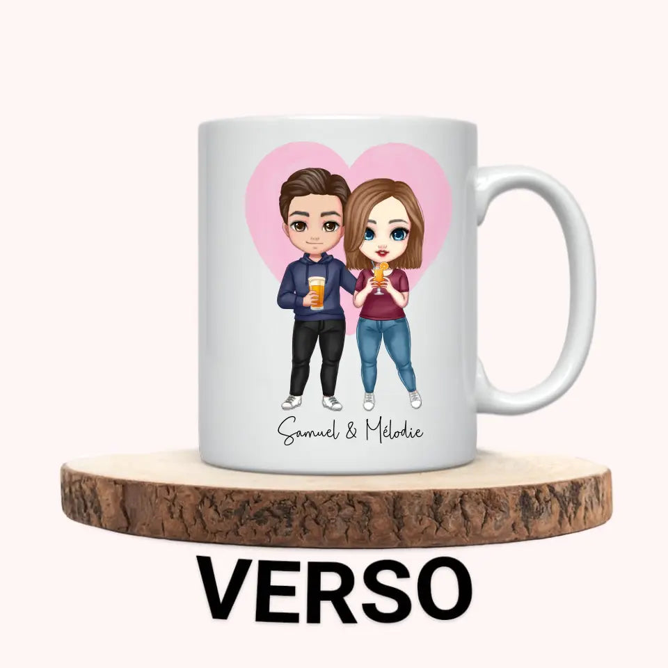 Mug Personnalisé - Couple Chibi