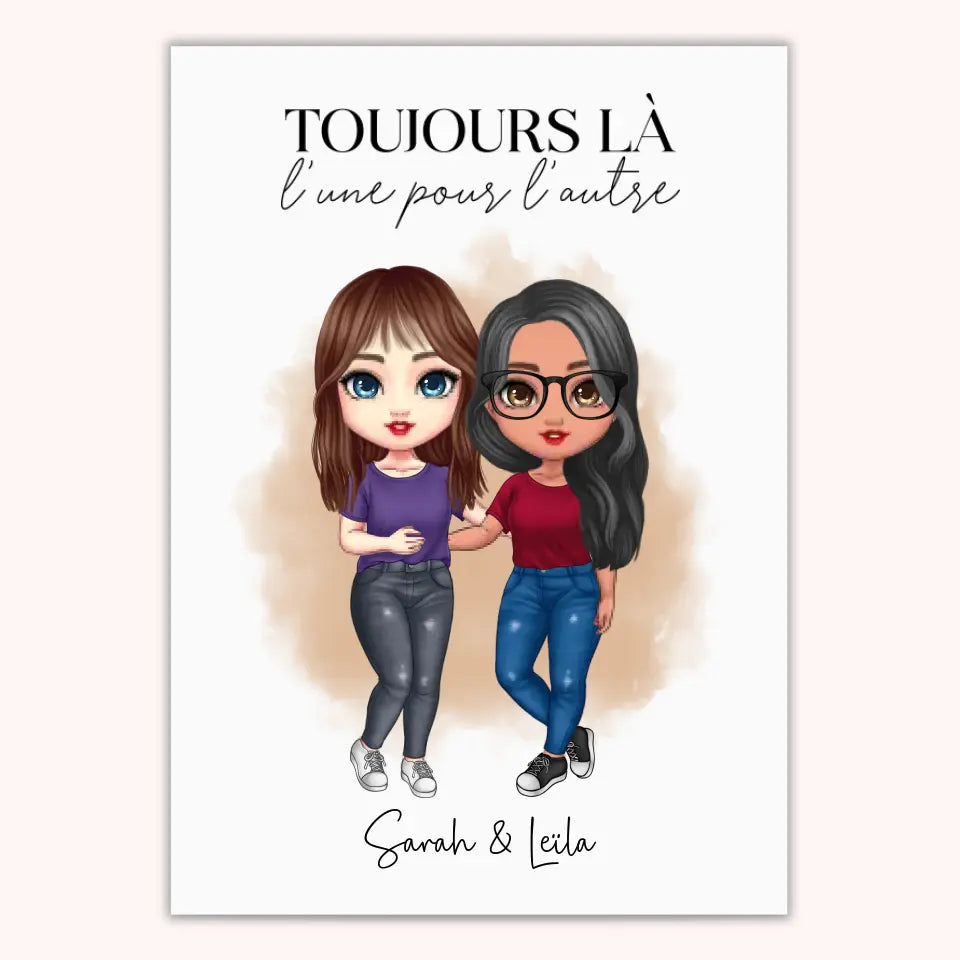 Affiche Personnalisée - Meilleure Amie Chibi