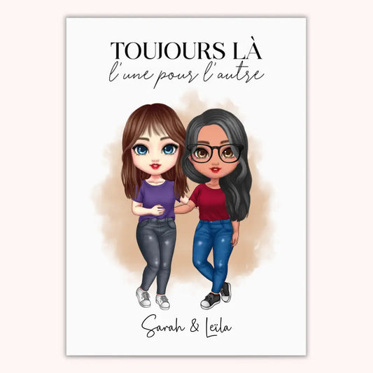 Affiche Personnalisée - Meilleure Amie Chibi