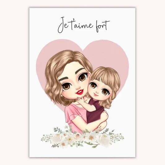 Affiche Personnalisée - Maman et Bébé Chibi