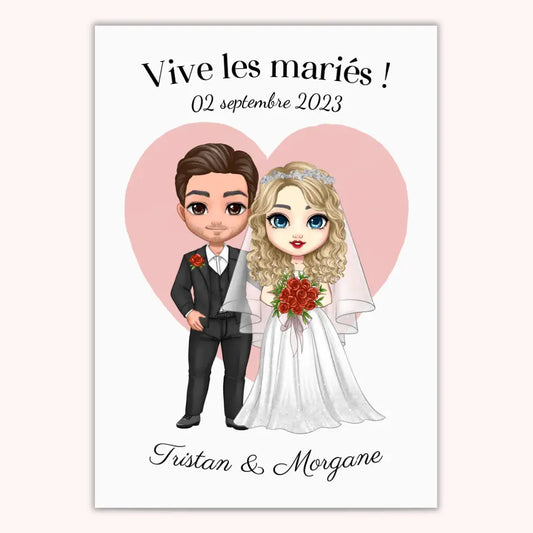 Affiche Personnalisée - Mariage Chibi