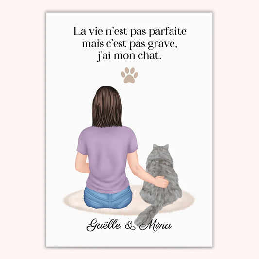 Affiche Personnalisée - Femme et Chat