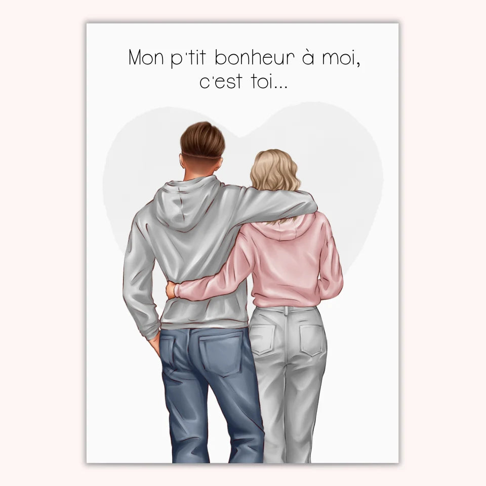 Affiche Personnalisée - Couple - Mon p'tit bonheur à moi, c'est toi...