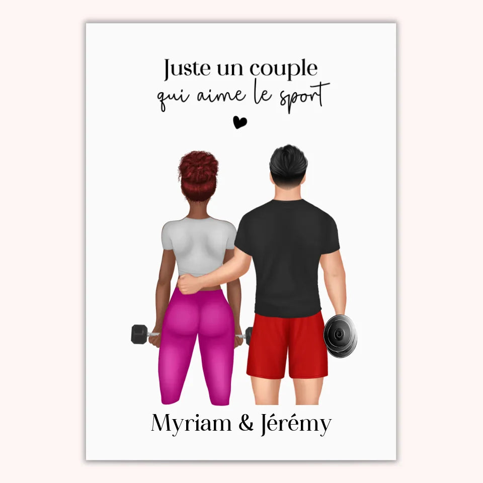 Affiche Personnalisée - Couple Musculation