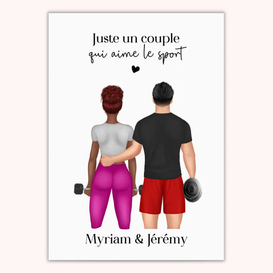 Affiche Personnalisée - Couple Musculation