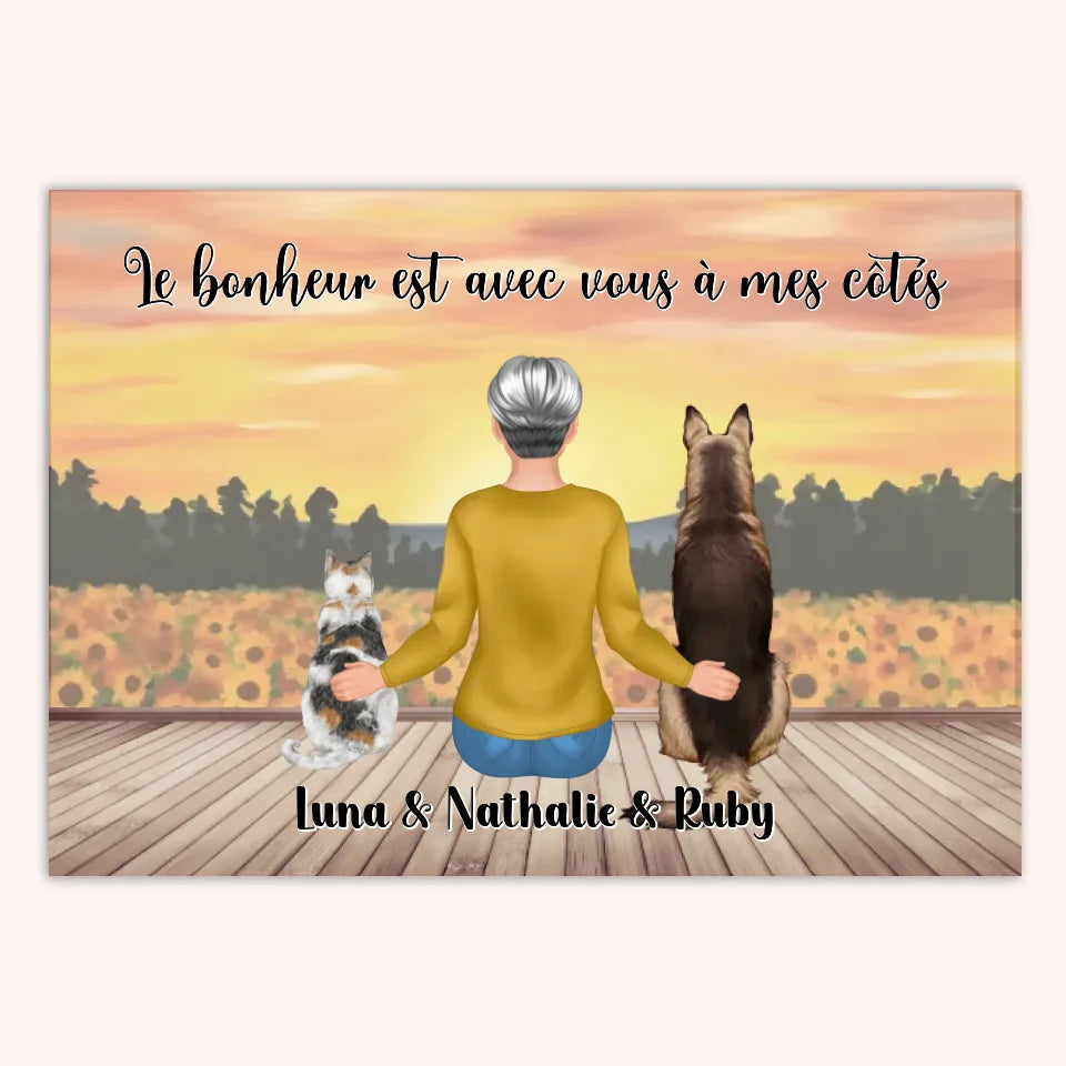 Affiche Personnalisée - Femme et Animaux