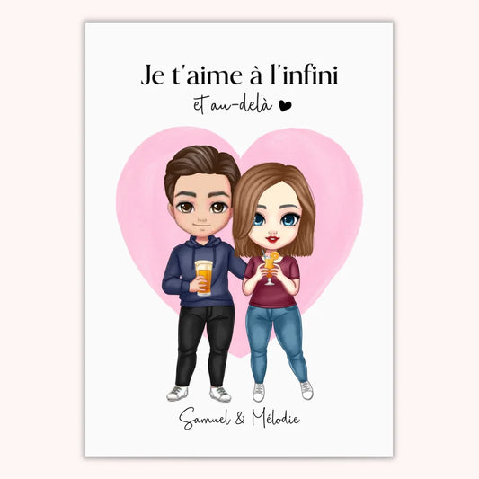 Affiche Personnalisée - Couple Chibi