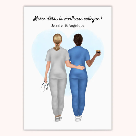 Affiche Personnalisée - Meilleure collègue infirmière