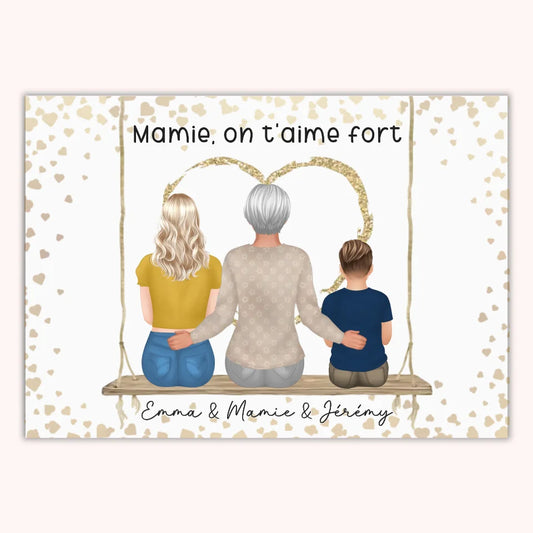 Affiche Personnalisée - Mamie et Petits-enfants