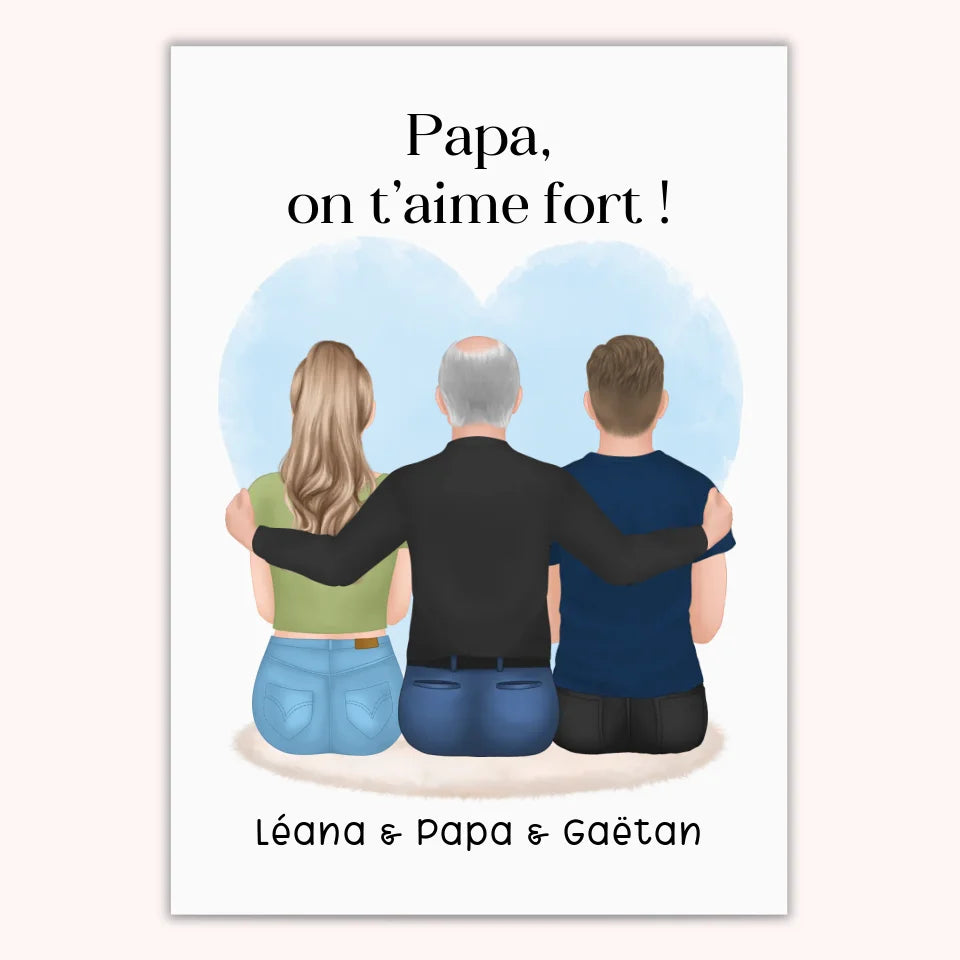 Affiche Personnalisée - Papa et Enfants Adultes