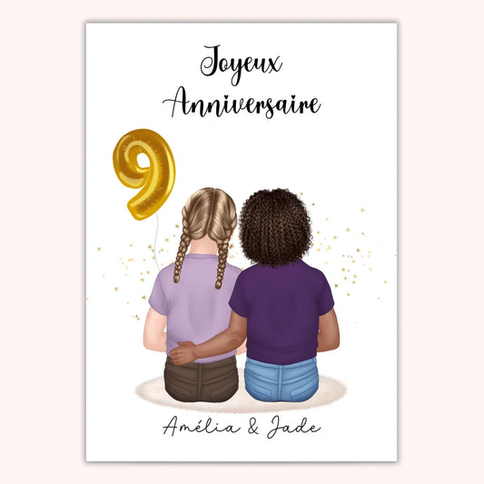 Affiche Personnalisée - Anniversaire Enfant Meilleurs Amis