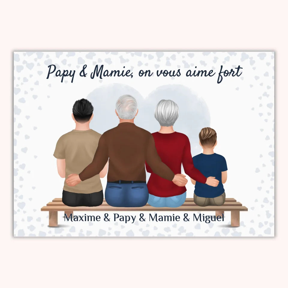 Affiche Personnalisée - Papy Mamie et Petits-Enfants