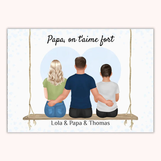 Affiche Personnalisée - Papa et Enfants - Fête des pères