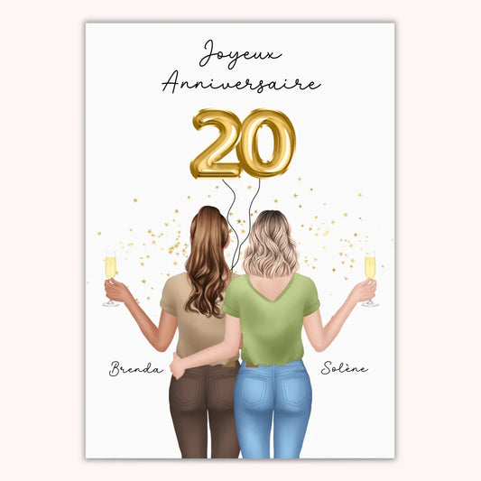 Affiche Personnalisée - Sœur Anniversaire