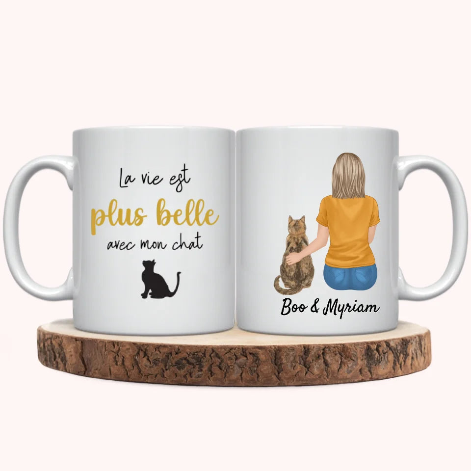 Mug personnalisé - Femme et Chat