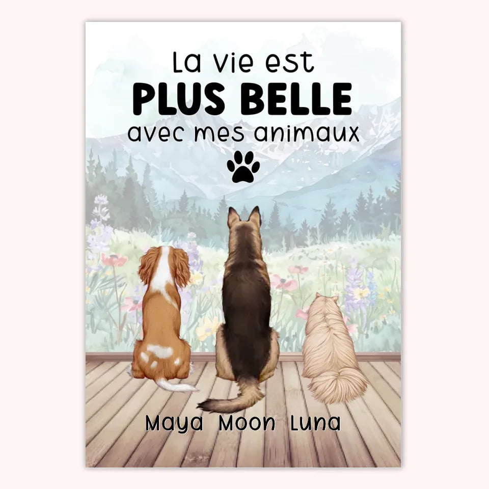 Affiche Personnalisée - Animaux Chat Chien Lapin