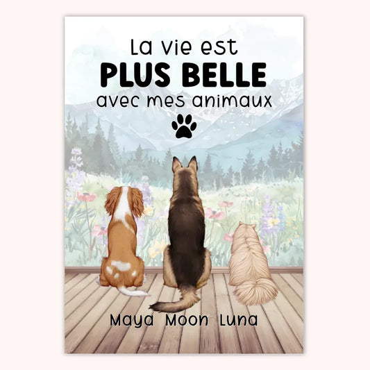 Affiche Personnalisée - Animaux Chat Chien Lapin