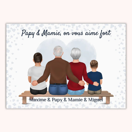 Affiche Personnalisée - Papy Mamie et Petits-Enfants